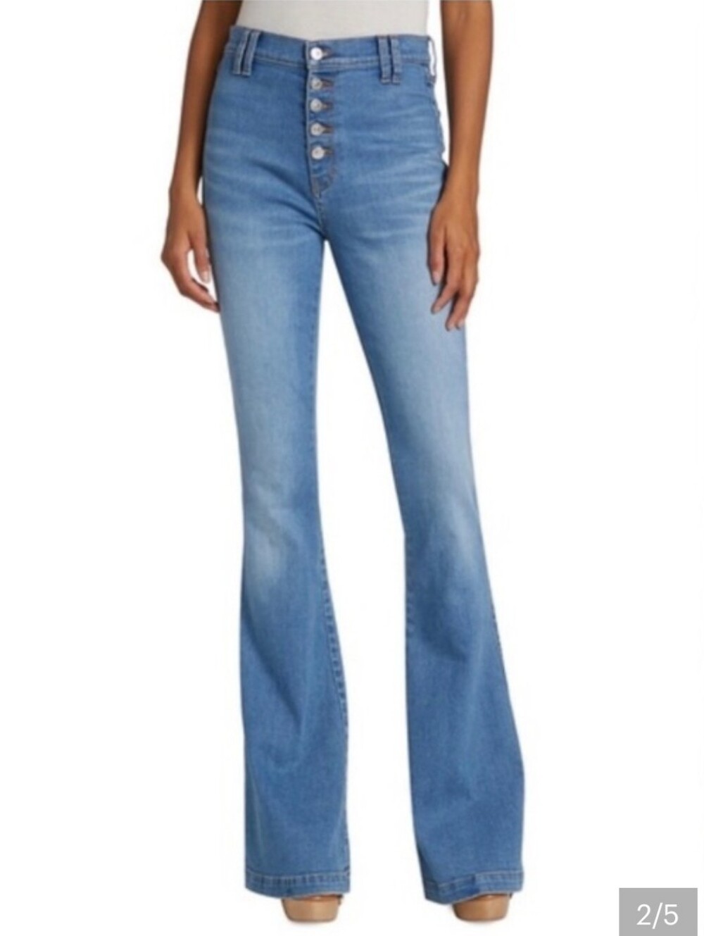 Veronica Beard Sheridan High-Rise Bell Bottom Jeans Lakeshore Wash Size 30